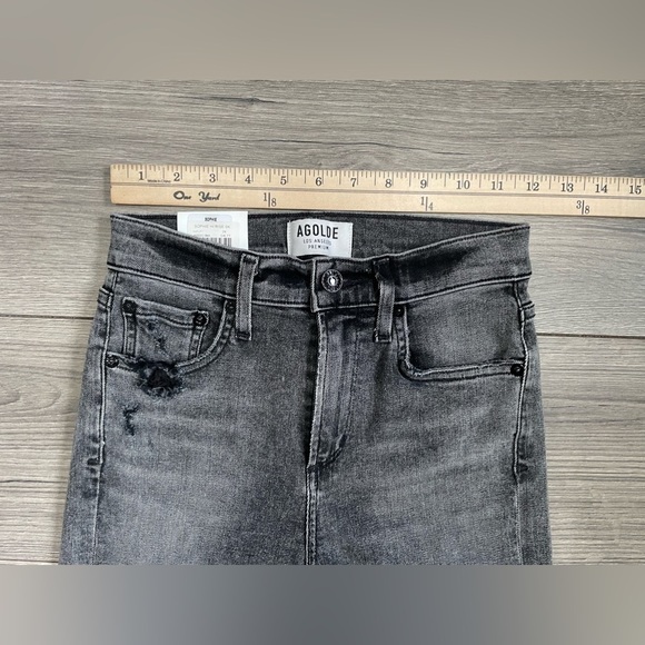 AGOLDE Sophie Hi Rise Destroyed Raw Skinny Jean 24 NEW - Picture 6 of 9